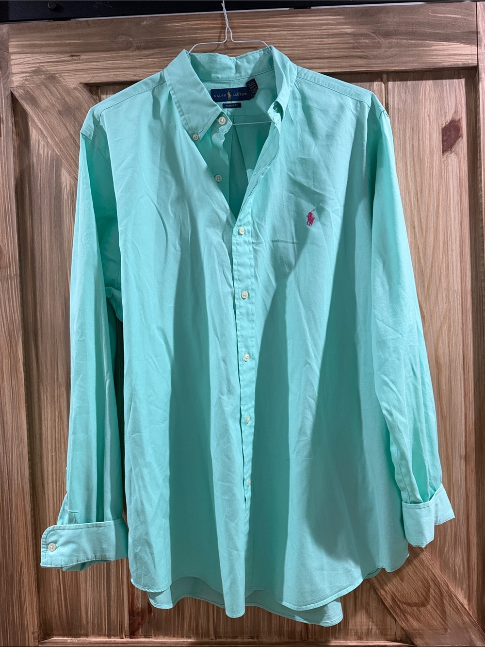Ralph Lauren Light Mint Green Long-Sleeve Button-Down Shirt